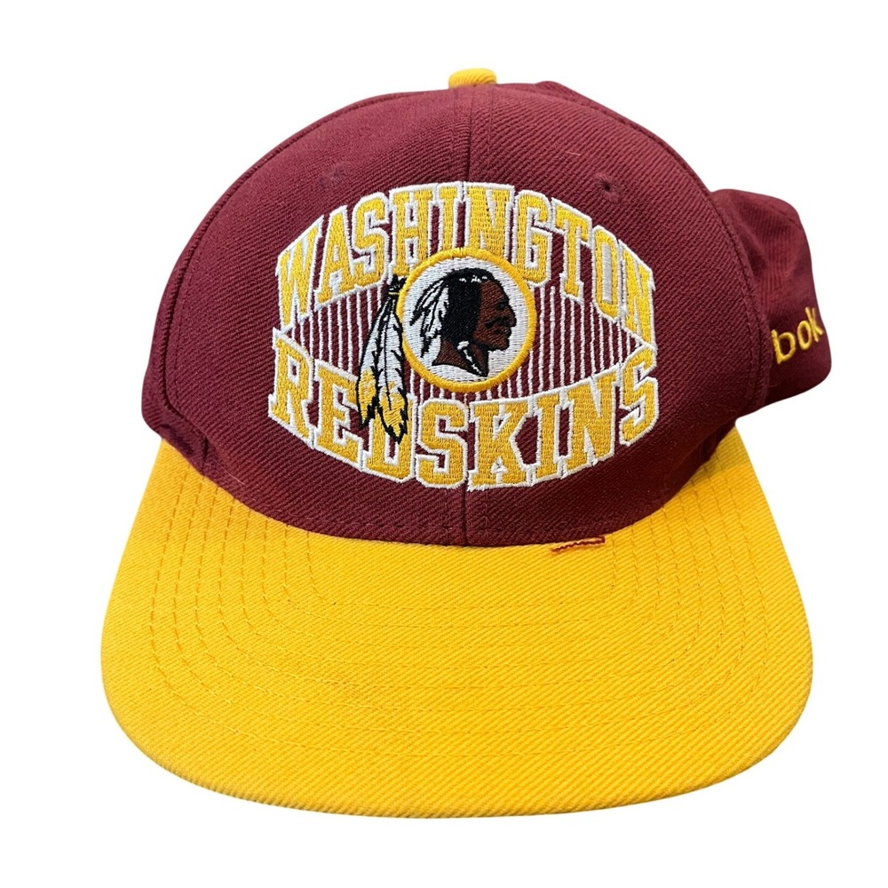 Reebok Washington Redskins Hat Mens OSFM Burgundy Yellow Snapback NFL Vintage
